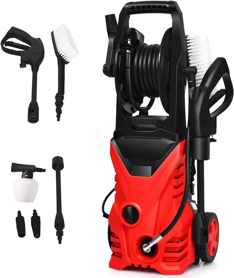 Electric Pressure Washer High Power Machine w/ 16.5ft Hose, Wash Brush, Soap Bottle, 2030PS I 1.6GPM 1800W