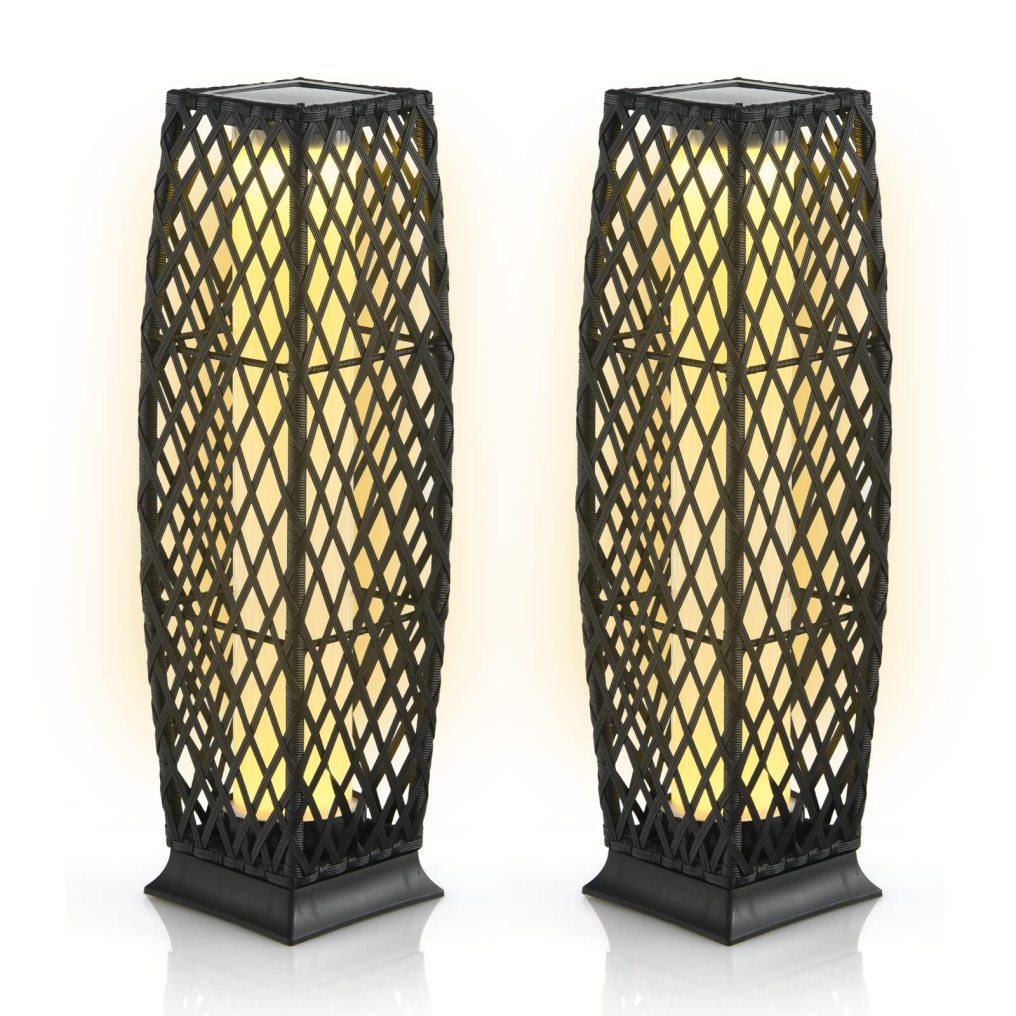 ARLIME 2 Pieces Outdoor Solar Powered Floor Lamps