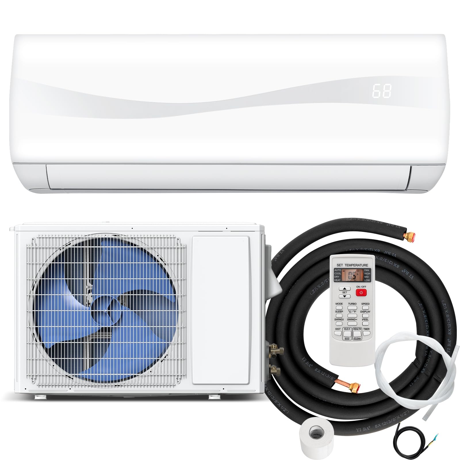 thumbnail image 2 of 9,000 BTUs Mini Split AC/Heating System, 23 SEER2 Inverter 2 of 11