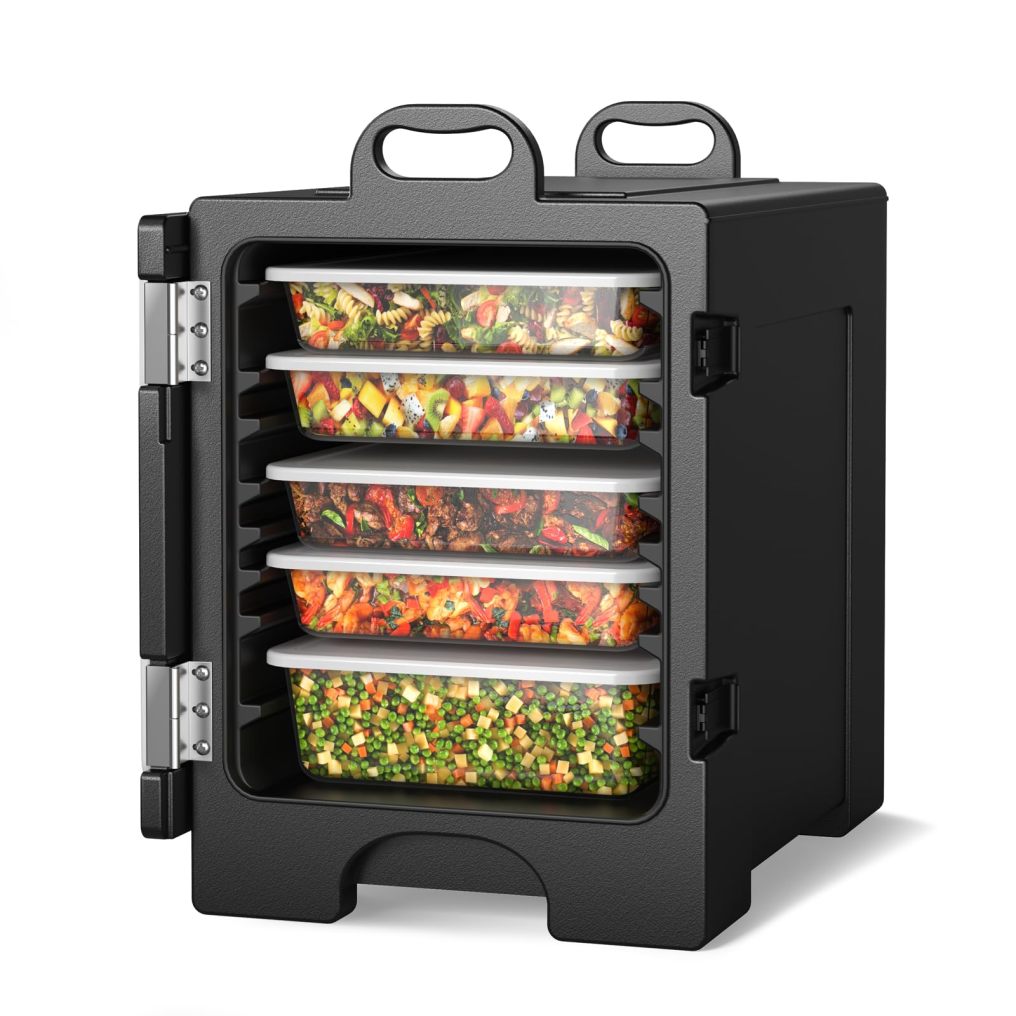 ARLIME Insulated Food Pan Carrier, End-Loading Insulated for 5 Full-Size Pans