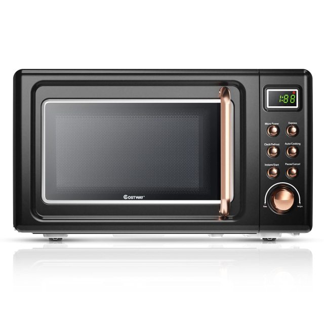 ARLIME Small Microwave, 0.7Cu.ft 700W Countertop Microwave with 5 Micro Power Defrost & Auto Cooking Function, LED Display