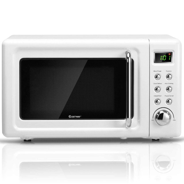 ARLIME Small Microwave, 0.7Cu.ft 700W Countertop Microwave with 5 Micro Power Defrost & Auto Cooking Function, LED Display