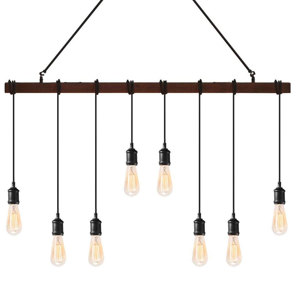 ARLIME Industrial Multi Pendant Light, 8-Light Iron Rustic Island Chandelier