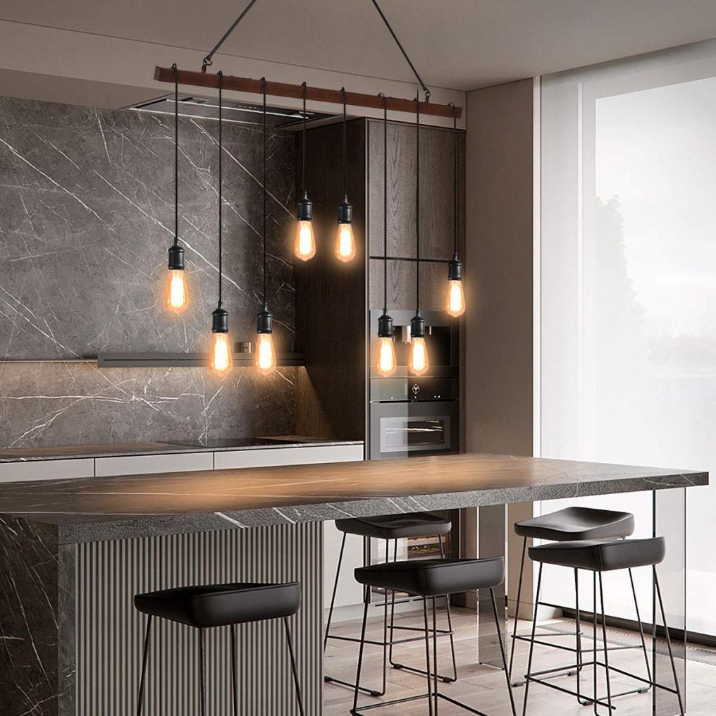 ARLIME Industrial Multi Pendant Light, 8-Light Iron Rustic Island Chandelier