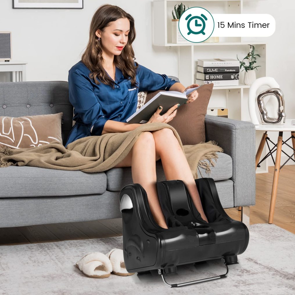 ARLIME Foot Calf Massager Machine with Shiatsu Kneading Rolling Vibration Heating Massager