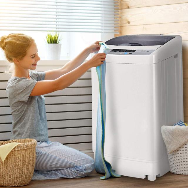 Full-Automatic Washing Machine with LED Display, Drain Pump, 10 Programs, 8 Water Level Selections