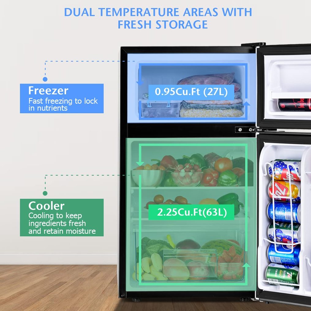 ARLIME Mini Fridge with Freezer, 3.2 Cu. Ft, Compact Refrigerator