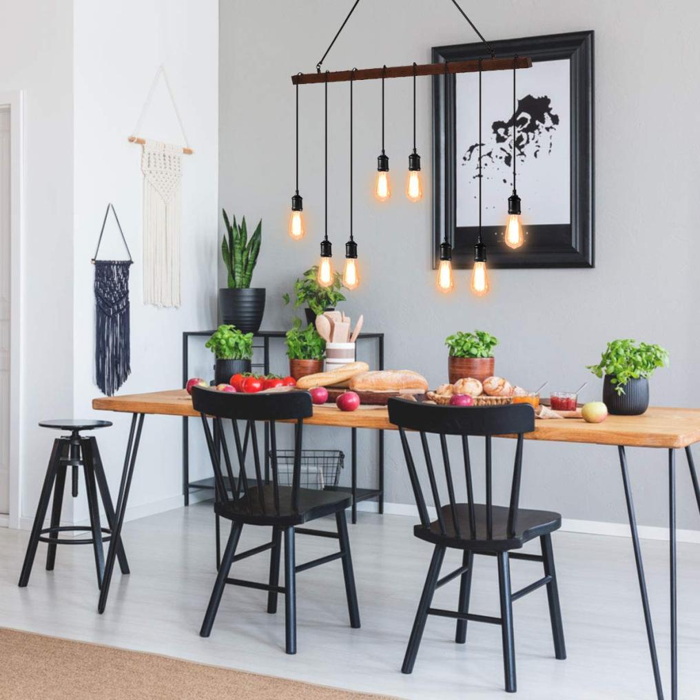 ARLIME Industrial Multi Pendant Light, 8-Light Iron Rustic Island Chandelier
