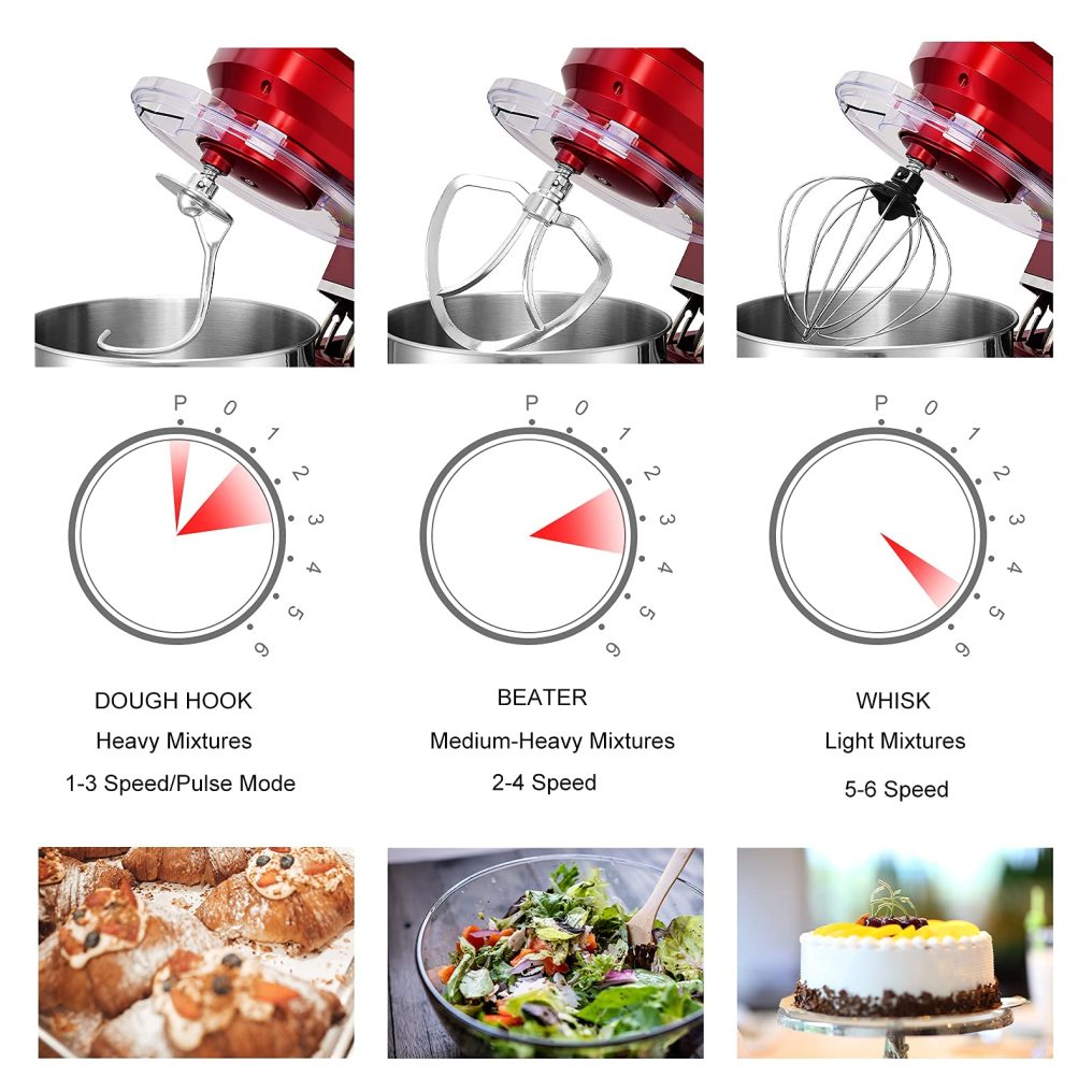 ARLIME Professional Stand Mixer, 7.5QT 660W Tilt-Head Food Mixer
