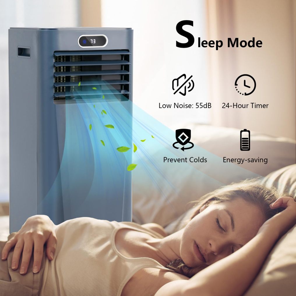 ARLIME Air Conditioner Portable, 10000 BTU Cools up to 350 sq. ft, Portable AC Unit with Fan & Dehumidifier