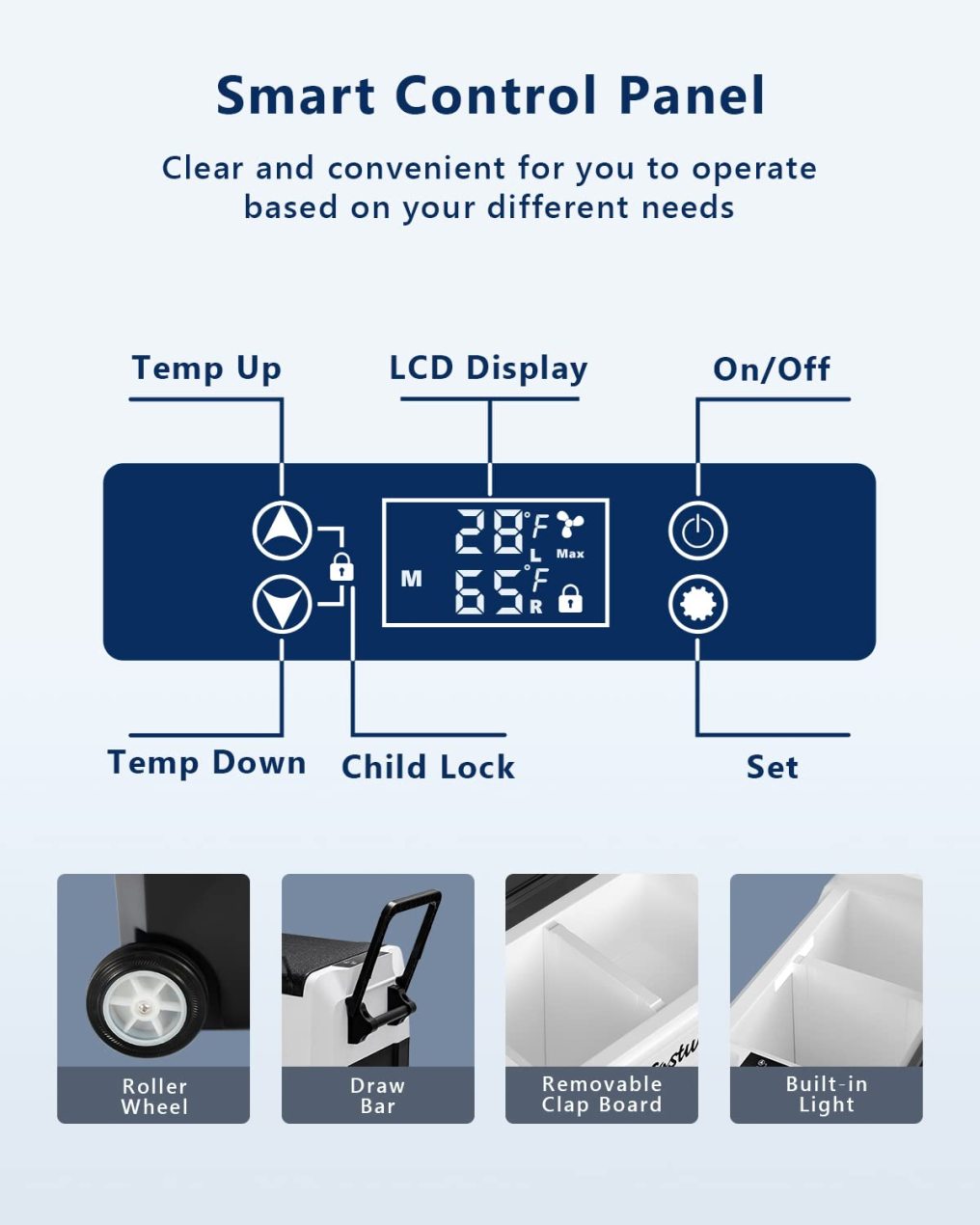 ARLIME 12 Volt Car Refrigerator, 58 Quart (55L) Electric Cooler and Freezer(-4℉~68℉)