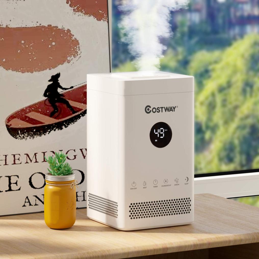 Small Humidifiers for Bedroom, 3.5L Top Fill Cool Mist Humidifier with 3-Level Mist, Sleep Mode, 12H Timer