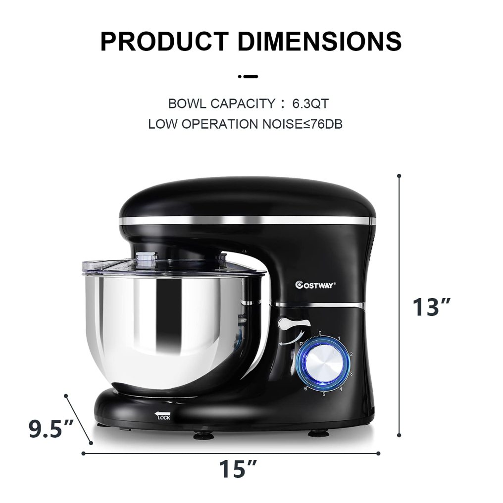 ARLIME Stand Mixer, 660W 6-Speed Tilt-Head Food Stand Mixers with 6.5 Qt. Stainless Steel Bowl