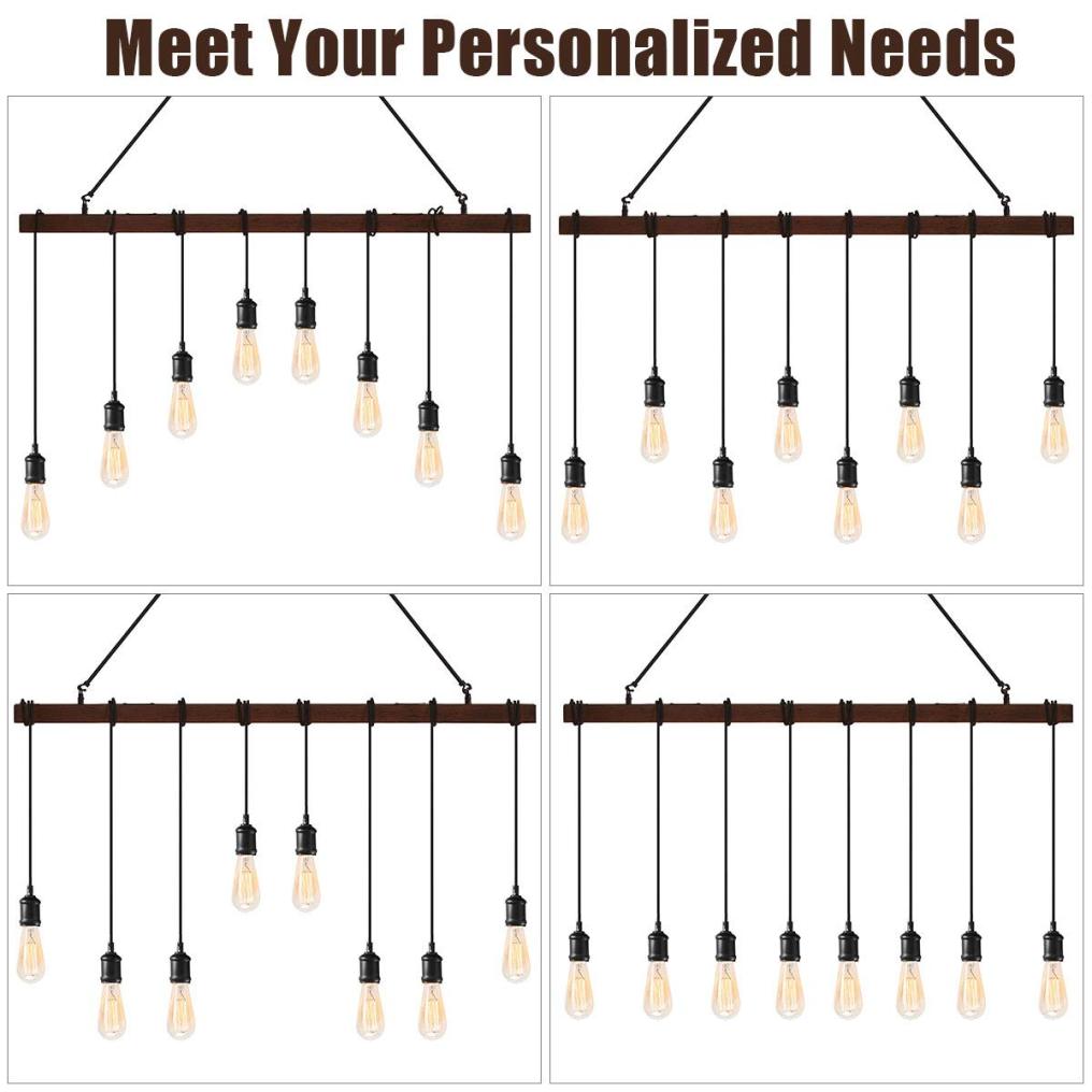 ARLIME Industrial Multi Pendant Light, 8-Light Iron Rustic Island Chandelier