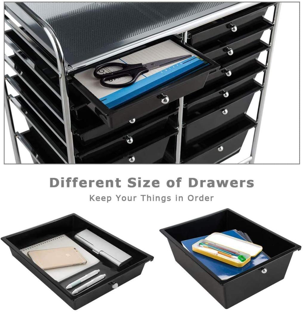 ARLIME 12-Drawer Rolling Storage Cart, 12 Drawer Organizer Trolley
