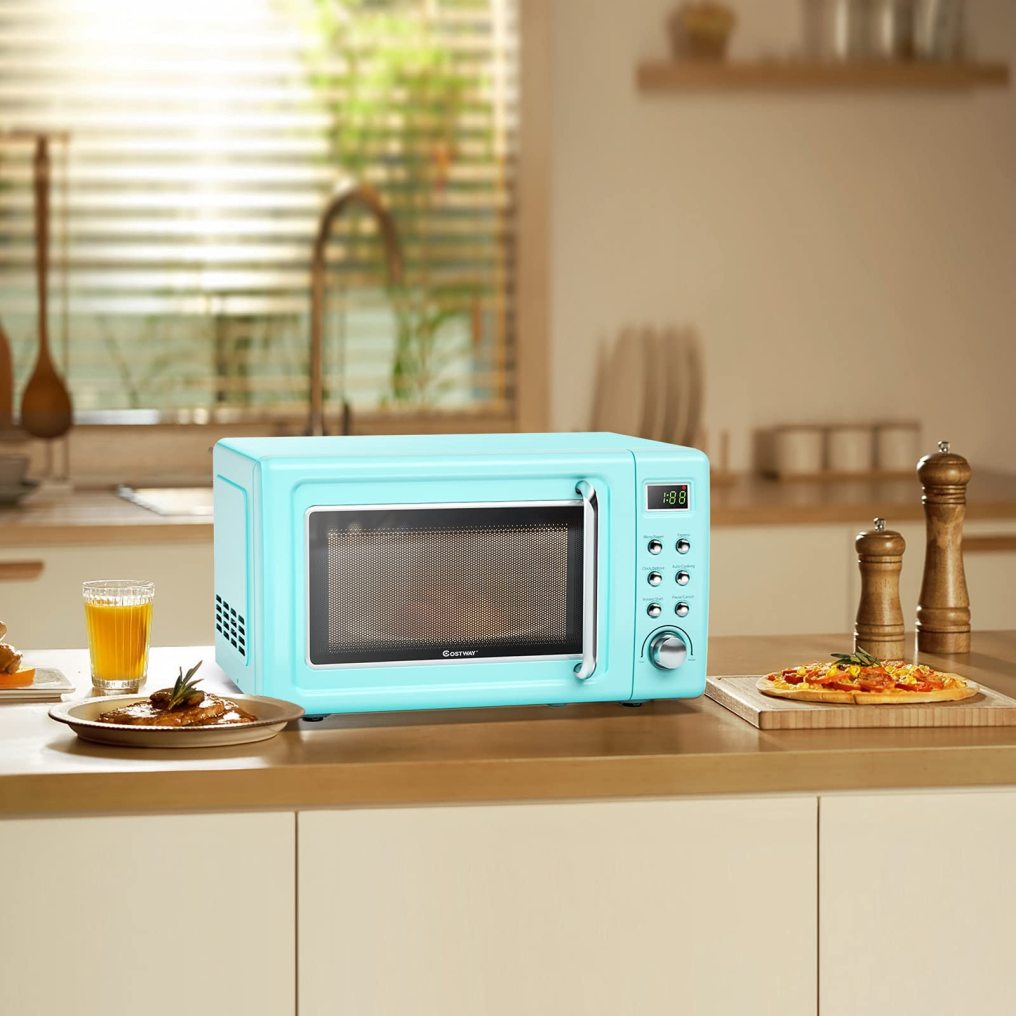 ARLIME Small Microwave, 0.7Cu.ft 700W Countertop Microwave with 5 Micro Power Defrost & Auto Cooking Function, LED Display