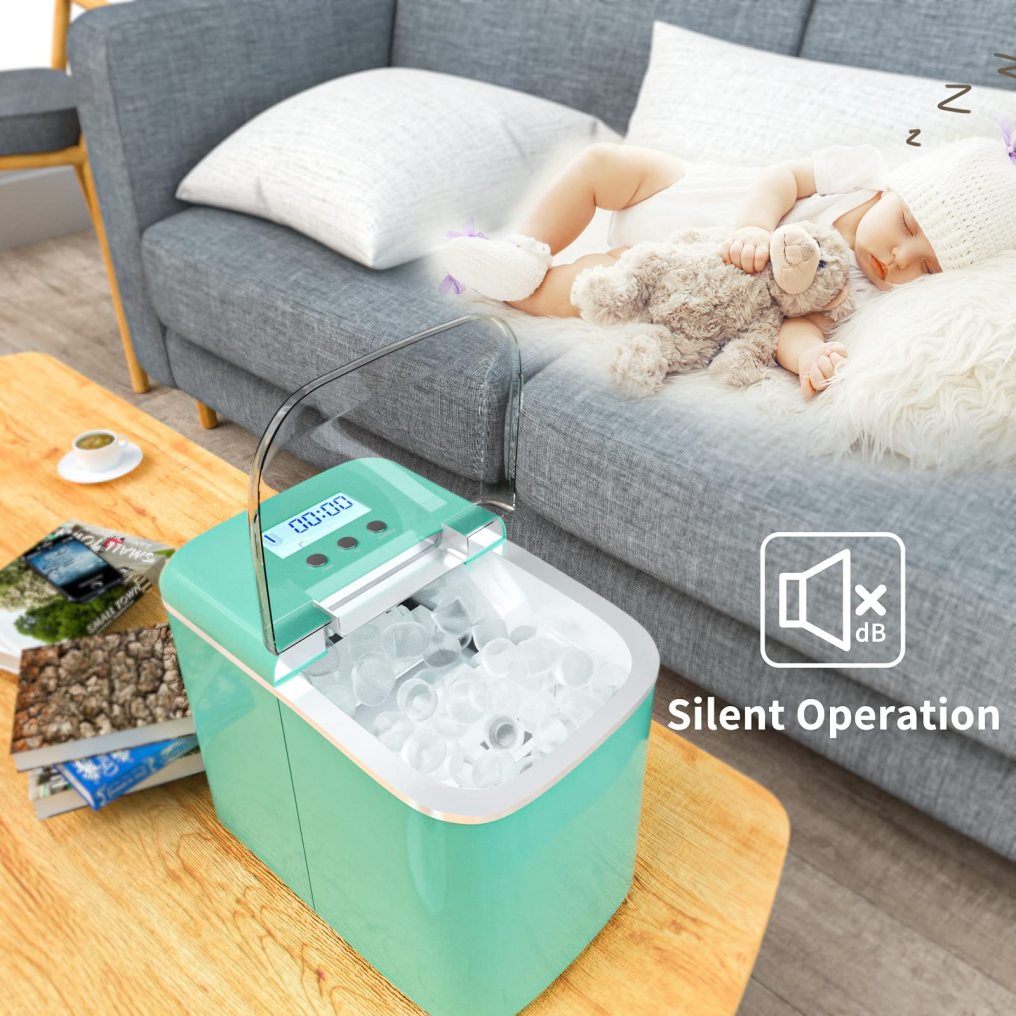 ARLIME Portable Ice Maker Machine, 26Lbs/24H Self-Cleaning, 9 Ice Cubes S/L