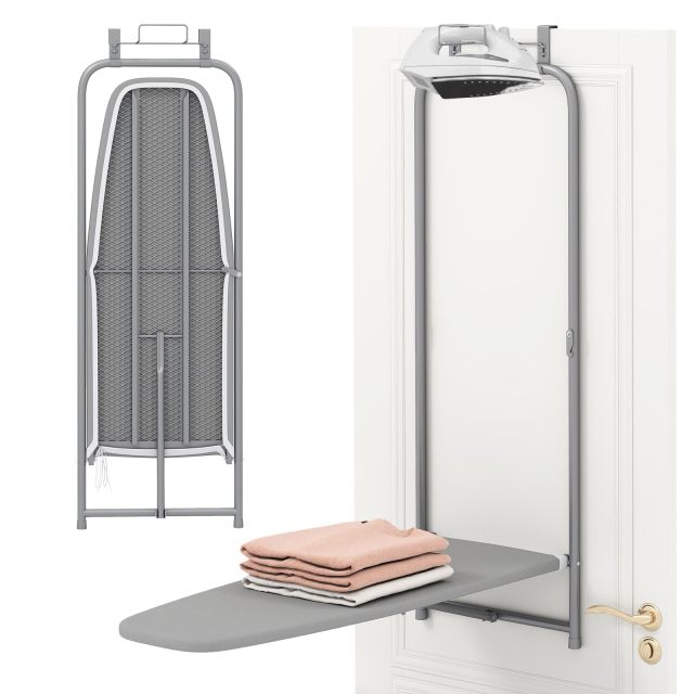 Over the Door Ironing Board Space-Saving Metal Hanging Ironing Board