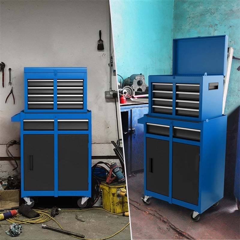 5-Drawer Rolling Tool Chest, Tool Storage Cabinet with Lockable Wheels, Detachable Top Tool Box & Adjustable Shelf for Garage, Workshop