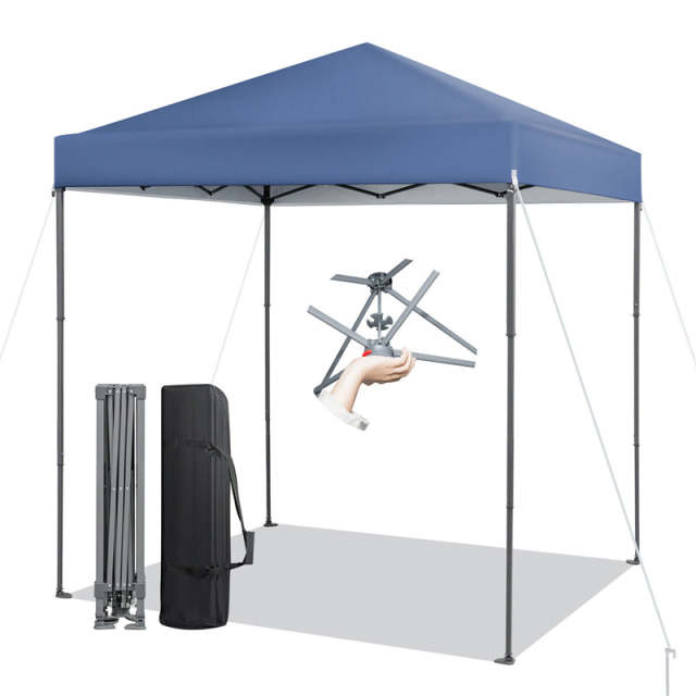 6.6' x 6.6' Pop Up Canopy 1 Person Setup Instant Canopy Tent Portable Outdoor Canopy with Center Lock & Carrying Bag