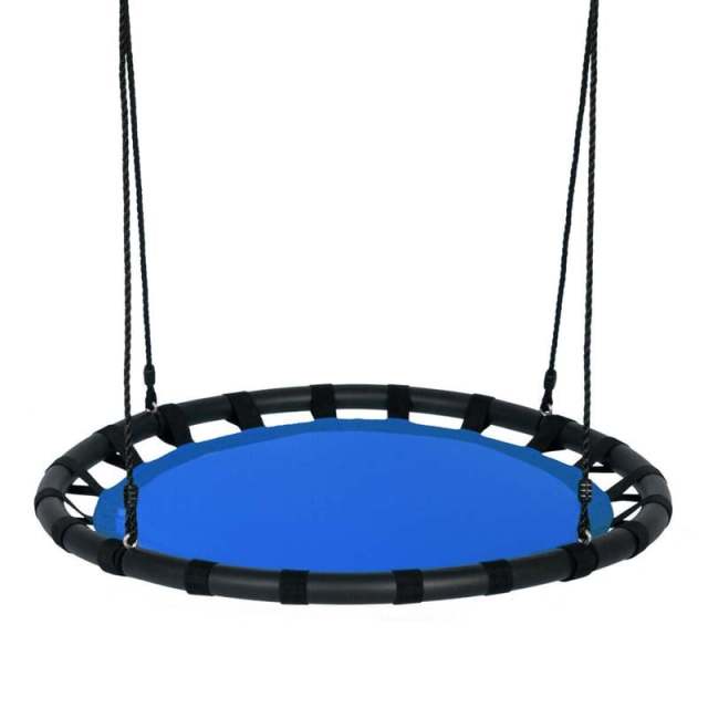 40" Kids Flying Saucer Tree Swing Set Indoor Outdoor Play Round Swing with Adjustable Heights & Multi-play Rope for Kids Adults