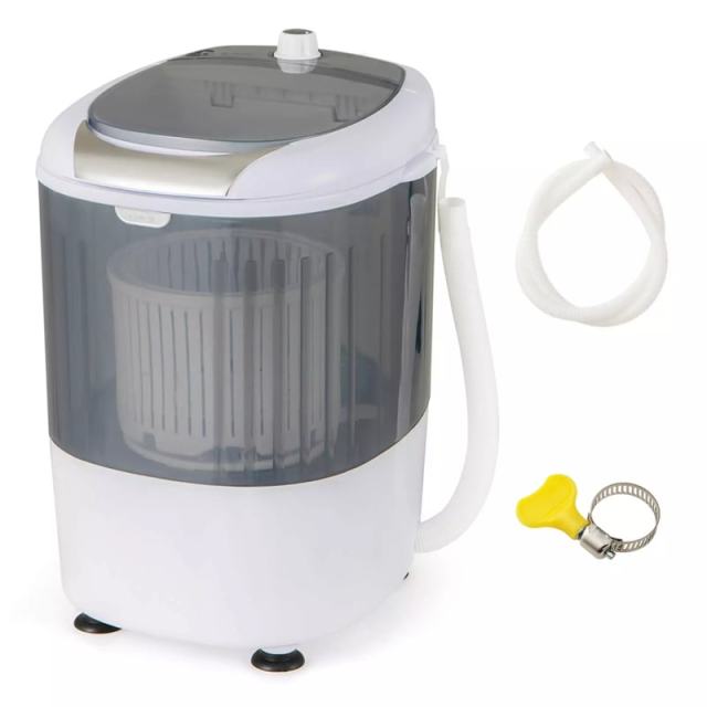 Mini Washer & Spinner Combo with Single Tub, 5.5 Lbs Compact Portable Washing Machine for Home, Apartments, Dorms, RVs