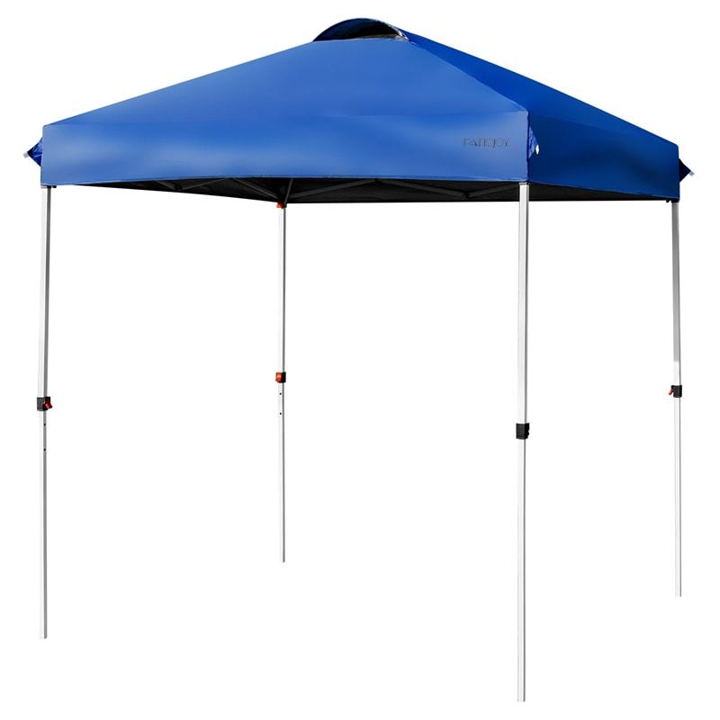6.6x6.6FT Outdoor Pop-up Canopy Tent with Height Adjustable, Roller Bag & Weight Bags, Commercial Instant Canopy Sun Shelter for Camping, Party