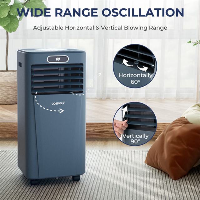 10000 BTU 4-in-1 Portable Air Conditioner with Dehumidifier, Remote, 24H Timer, Window Kit, Cools 350 Sq.Ft for Living Room, Bedroom, Office
