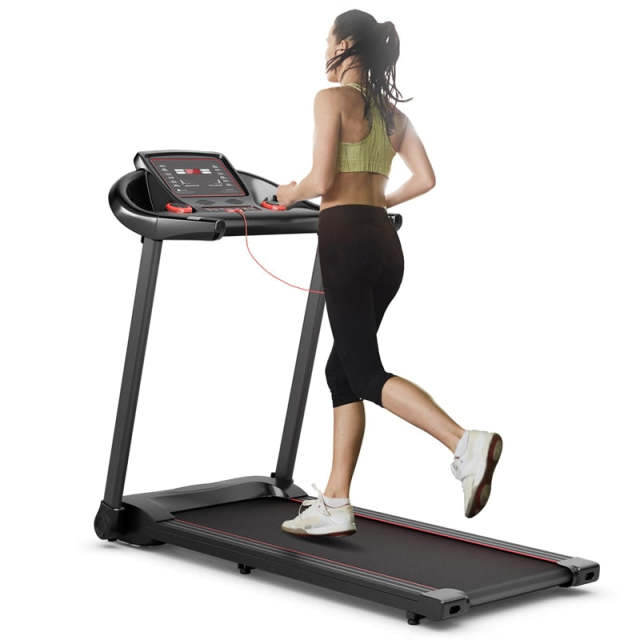 Foldable Treadmill, 2.25HP Portable Superfit Walking Treadmill with LED Display, 12 Preset Programs, APP Control & Pulse Sensor for Home Gym