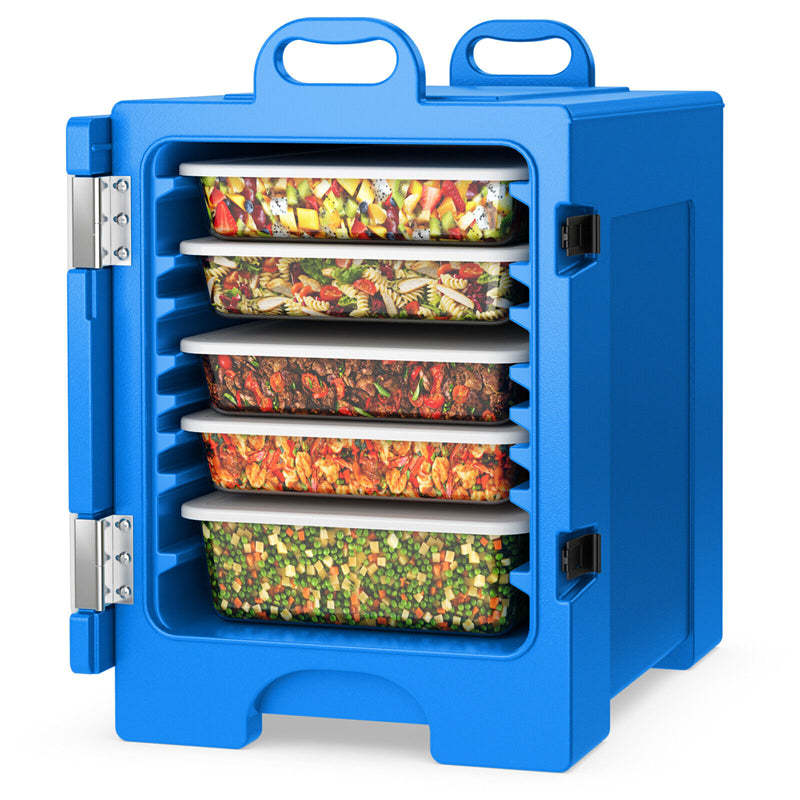 81 Quart End-Loading Insulated Food Pan Carrier Food-Grade LLDPE Material Portable Food Warmer for 5 Full-Size Pans