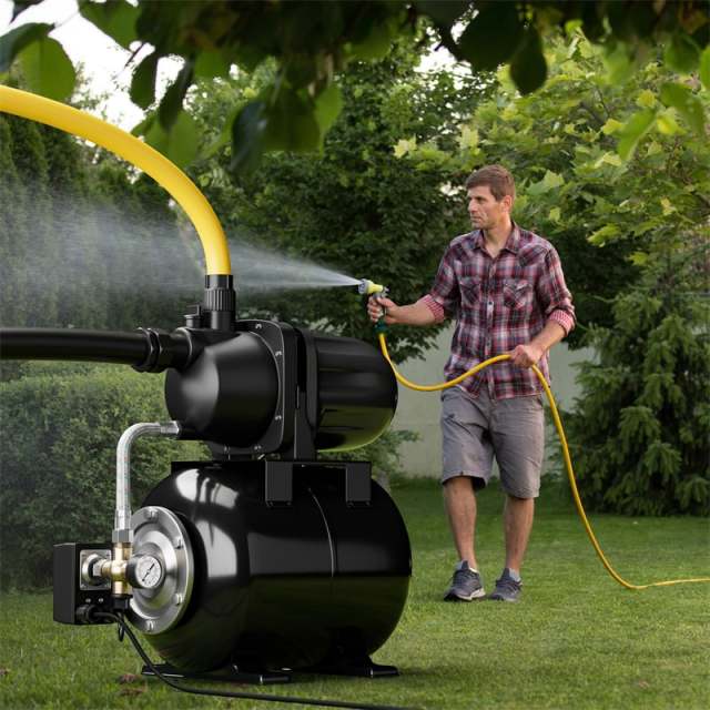 1.6HP Shallow Well Pump with 5Gal Pressure Tank, 1000GPH Stainless Steel Automatic Water Booster Jet Pump for Home Irrigation, Lawn & Garden