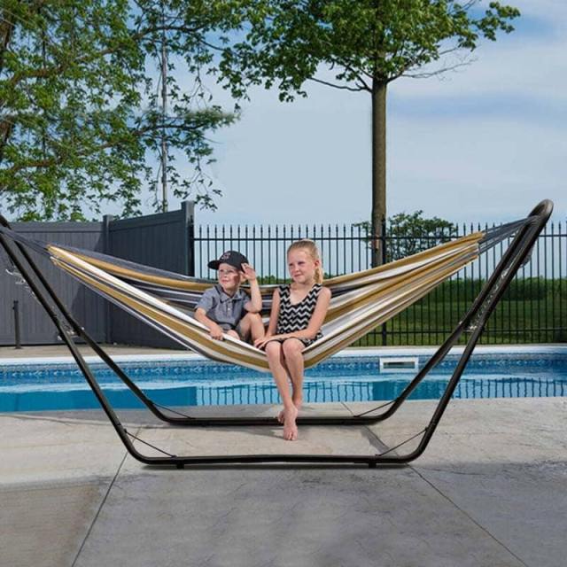 Steel Hammock Stand Universal 2 Person Heavy Duty Hammock Frame Adjustable Multi-Use Hammock Stand Fit 9-13FT Hammock