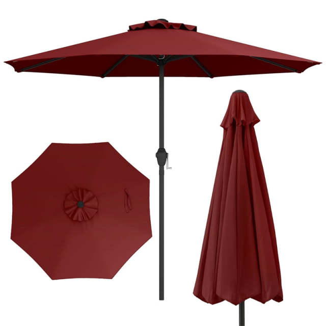 8.5FT Patio Umbrella, Outdoor Market Table Umbrella with Crank Handle, 8 Heavy Duty Ribs, Vented Top, Sun-Proof Canopy for Garden Yard Poolside