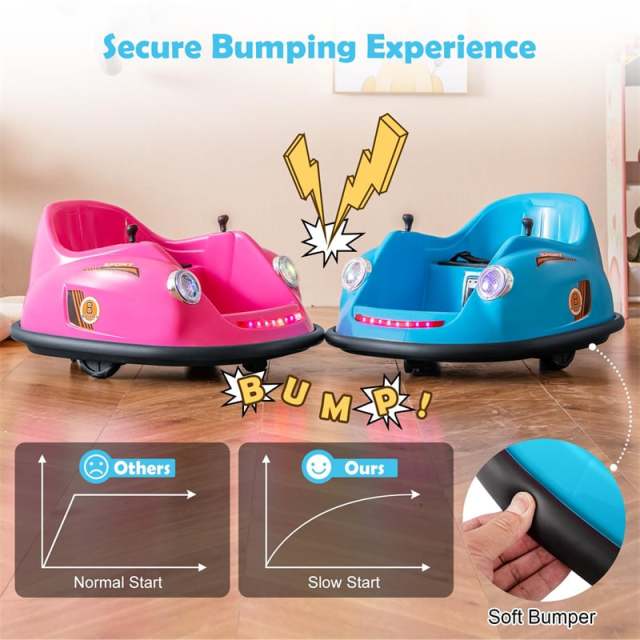 12V Electric Kids Ride on Bumper Car with Remote Control, 360° Spin, LED Lights & Music, Battery Powered Bumping Toy, Gift for Toddlers Ages 2-5
