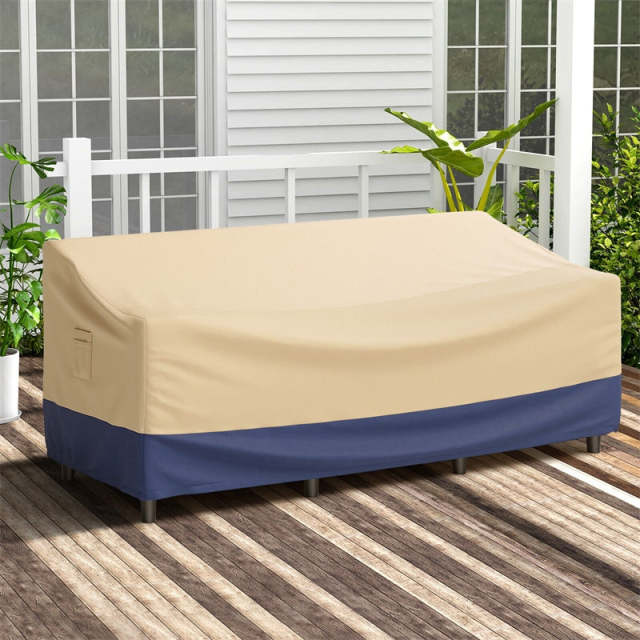 3-Seater Outdoor Couch Cover Waterproof Deep Sofa Cover with Padded Handle & Air Vent, 77" x 43" Patio Furniture Cover