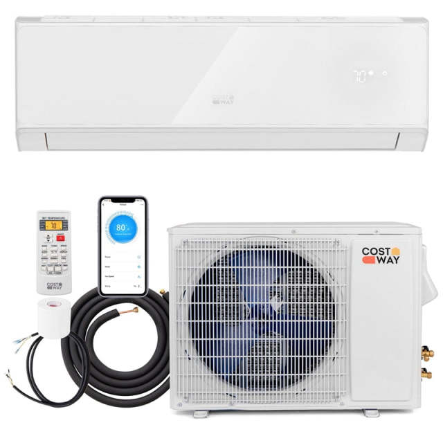12000 BTU 22 SEER2 208-230V Wifi Enabled Mini Split Air Conditioner & Heater, Energy Star Wall Inverter AC Unit with Heat Pump & Assembly Kit