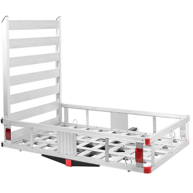 500LBS Aluminum Hitch Cargo Carrier with Ramp & High Side Rails, Mobility Scooter & Wheelchair Carrier for Truck SUV RV, Fits Class III/IV 2" Receiver
