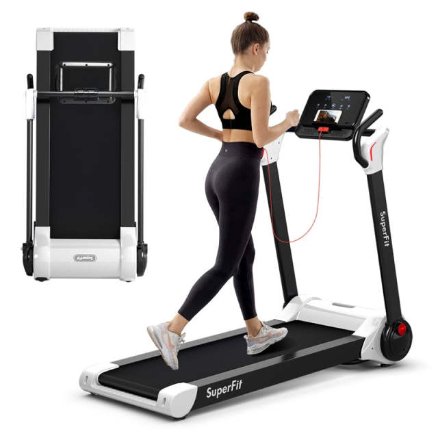 2.25HP Electric Folding Treadmill Motorized Running Machine with LED Display & Bluetooth Speaker APP Control