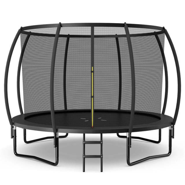 8FT Trampoline Outdoor Recreational Trampoline with Enclosure Net Safety Pad & Ladder for Kids Adults