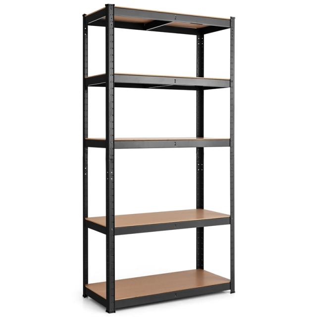 5-Tier Metal Storage Shelves, Heavy Duty Steel Shelving Unit, Adjustable Garage Tool Organizer Rack, Bolt-Free Assembly, 2000 lbs Capacity