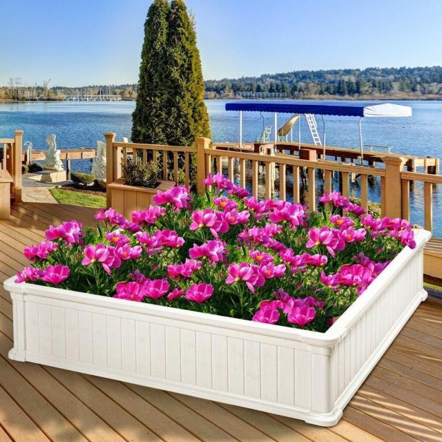 48.5" Raised Garden Bed Planter Box for Flower Vegetables, Outdoor Square Planting Box for Patio Backyard, Easy Assembly