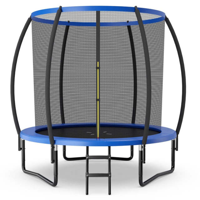 8FT Trampoline Outdoor Recreational Trampoline with Enclosure Net Safety Pad & Ladder for Kids Adults