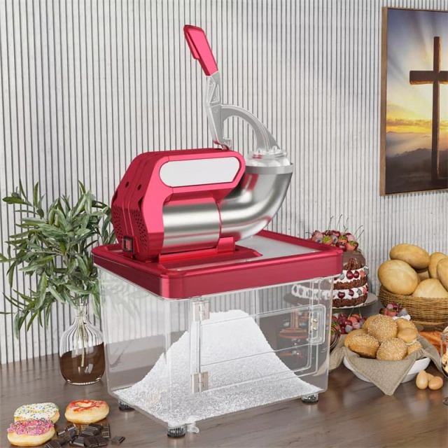 660LBS/H Commercial Snow Cone Machine, 300W ETL-Approved 120V Electric Ice Shaver with Stainless Steel Dual Blades for Home, Restaurants, Bars