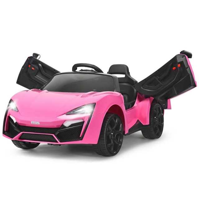 Kids Ride On Sports Car, 12V Battery Powered Electric Vehicle with Remote Control & LED Lights for Boys & Girls