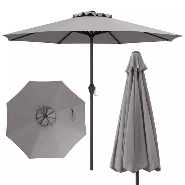 8.5FT Patio Umbrella, Outdoor Market Table Umbrella with Crank Handle, 8 Heavy Duty Ribs, Vented Top, Sun-Proof Canopy for Garden Yard Poolside