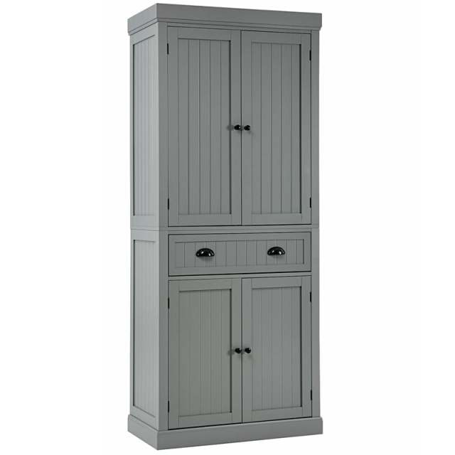 72" H Kitchen Pantry Cabinet, Freestanding Cupboard Traditional Large Tall Storage Cabinet with Drawers, Adjustable Shelves for Living Room