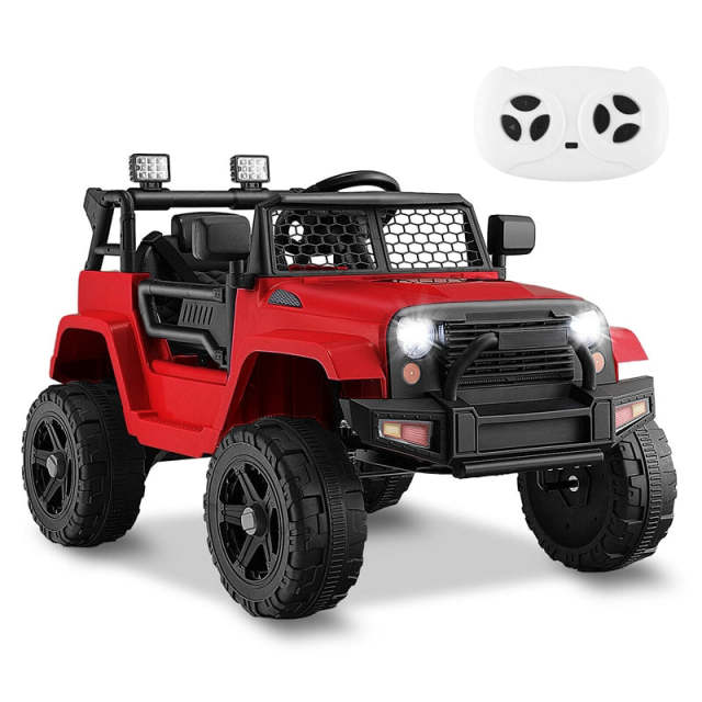 12V Kids Ride-On Truck, Battery Powered Electric Vehicle with Remote Control, Headlights, Music, Ride-On Cars for Boys & Girls
