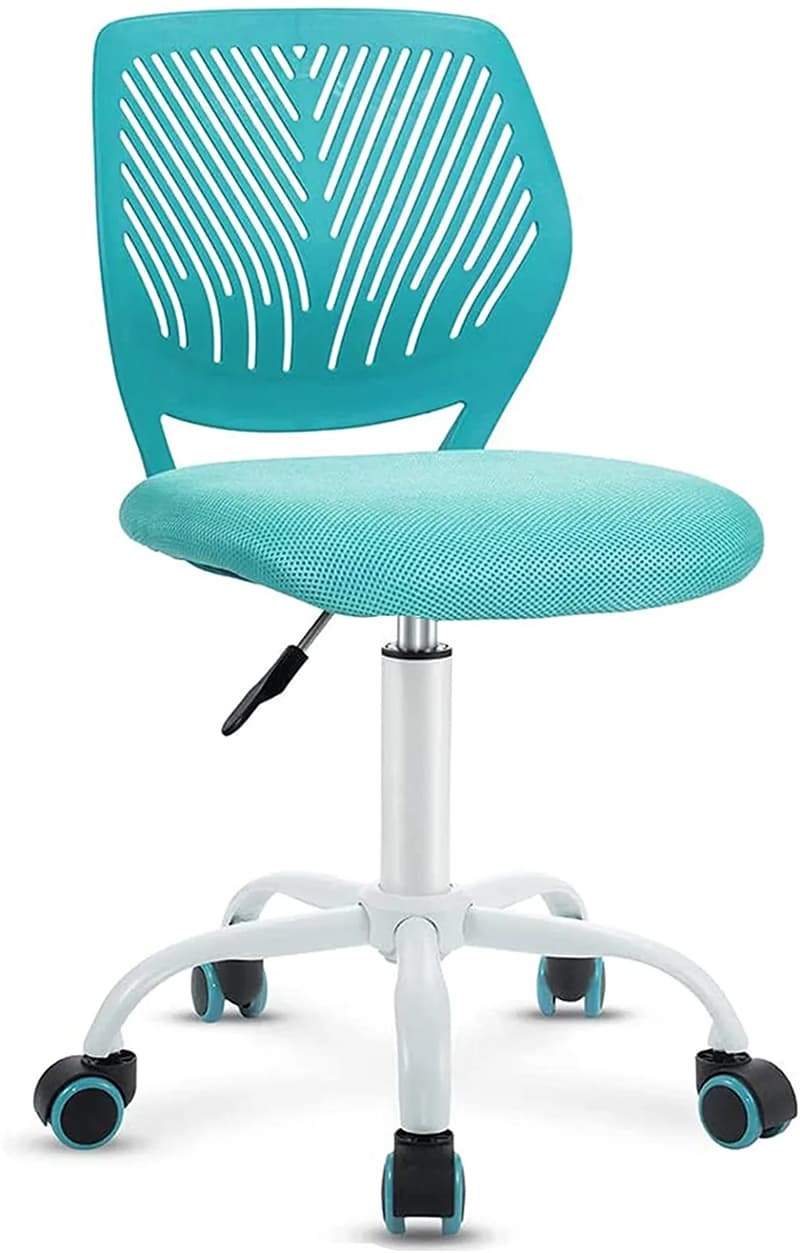 Kids Desk Chair, Height Adjustable Children Office Study Computer Chair with Lumbar Support, Mid Back Swivel Armless Mesh Task Student Chair