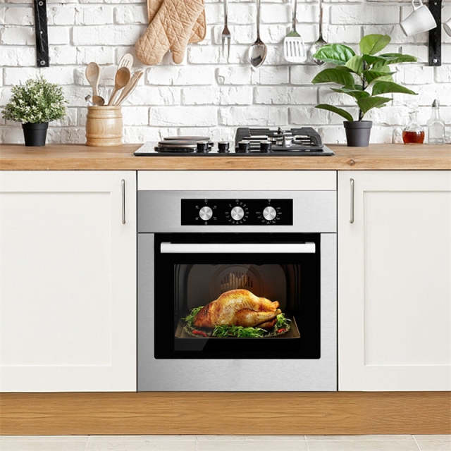 24" Electric Single Wall Oven, 2300W Stainless Steel Built-in Wall Oven with 2.47 Cu. Ft. Capacity, 5 Cooking Modes & 360° Hot Air Circulation