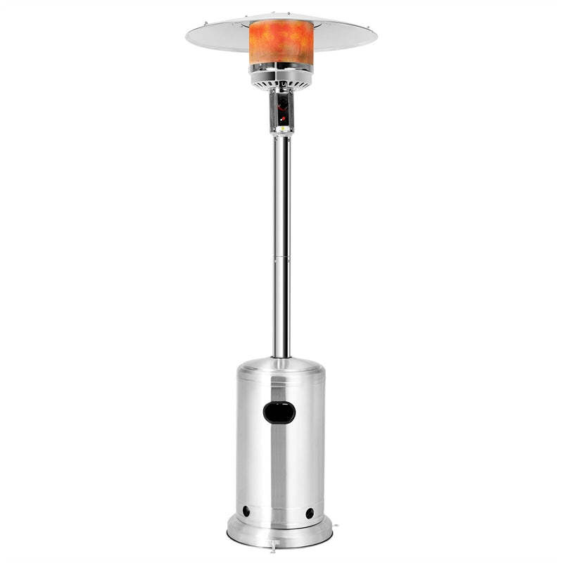 50,000 BTU Propane Patio Heater, Standing Outdoor LP Gas Heater with Wheels, Stainless Steel Burner & Tip-Over Protection for Garden Backyard